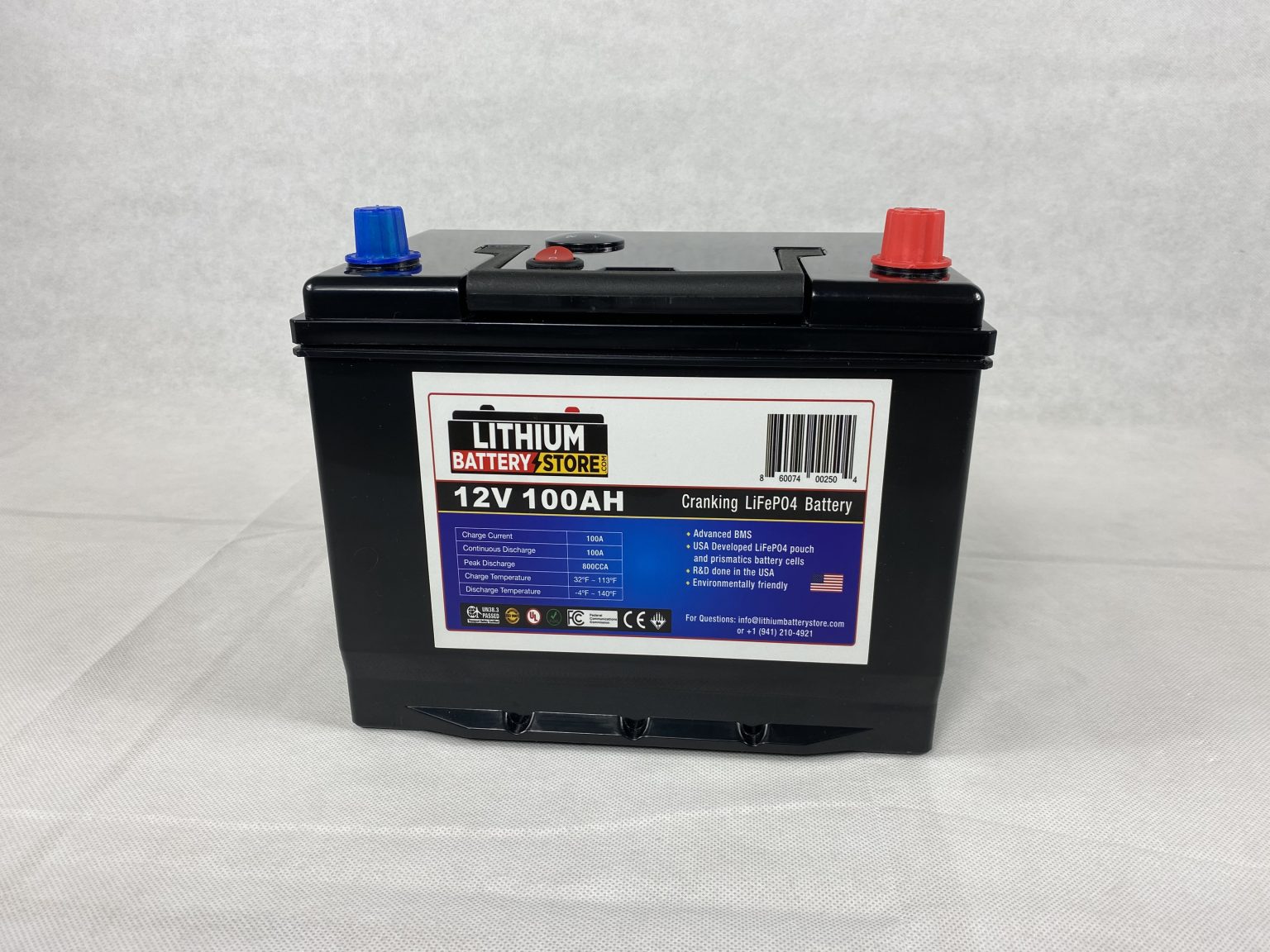 12V100AH 800CCA Lithium Cranking Battery Marine Starting Battery
