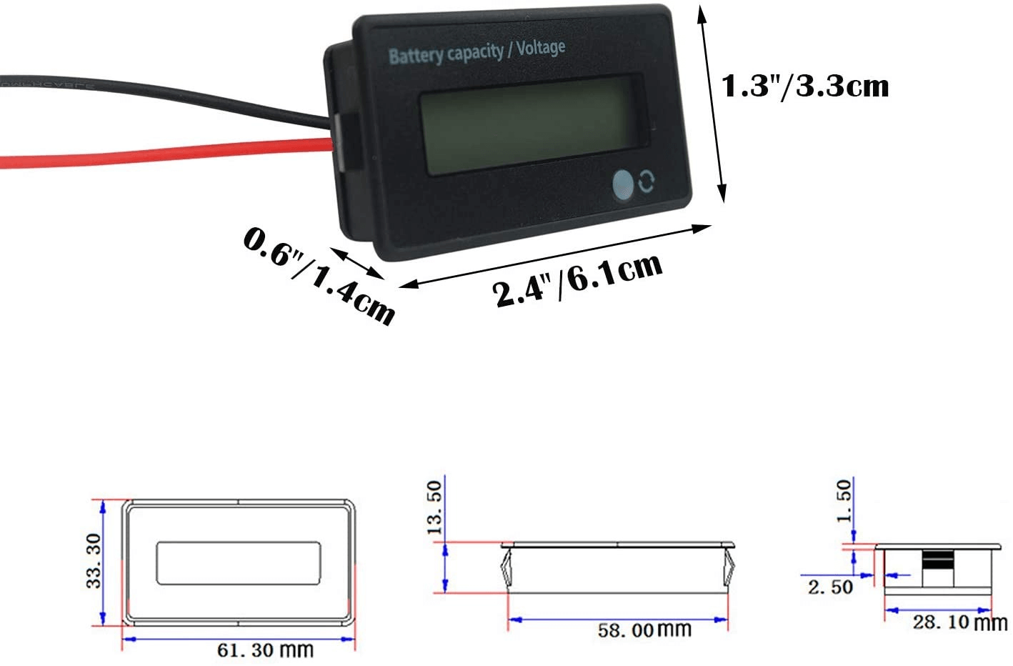 Lithium Battery Meter for 12V 24V 36V 48V, 72V and 84V