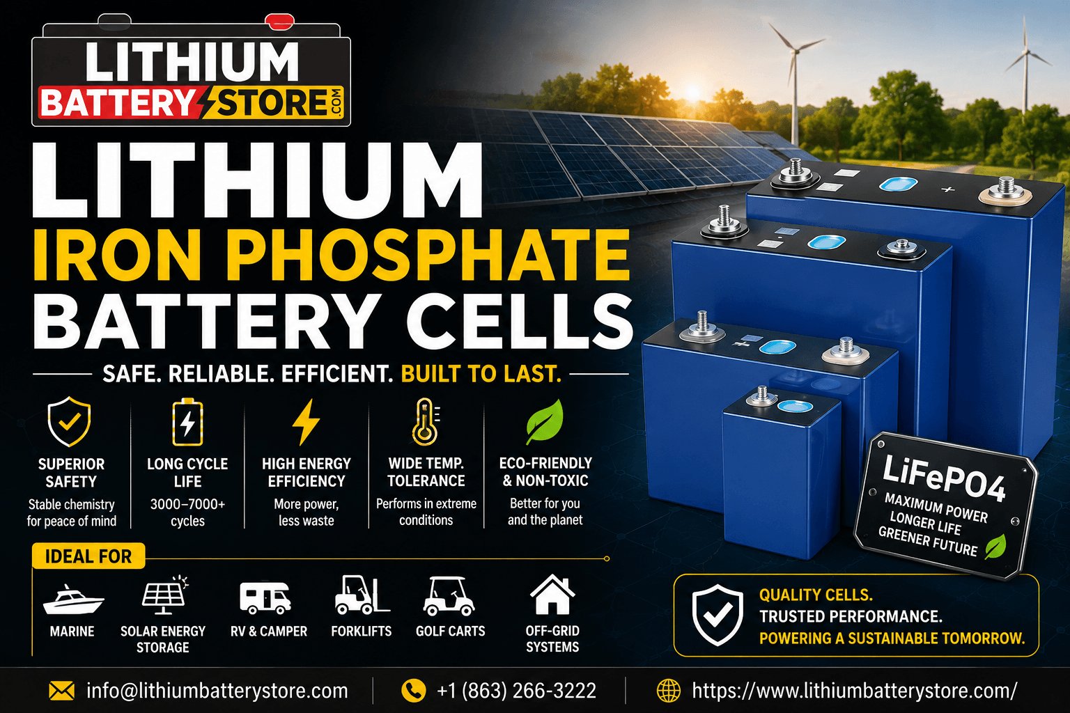 Lithium Iron Phosphate Battery Cells