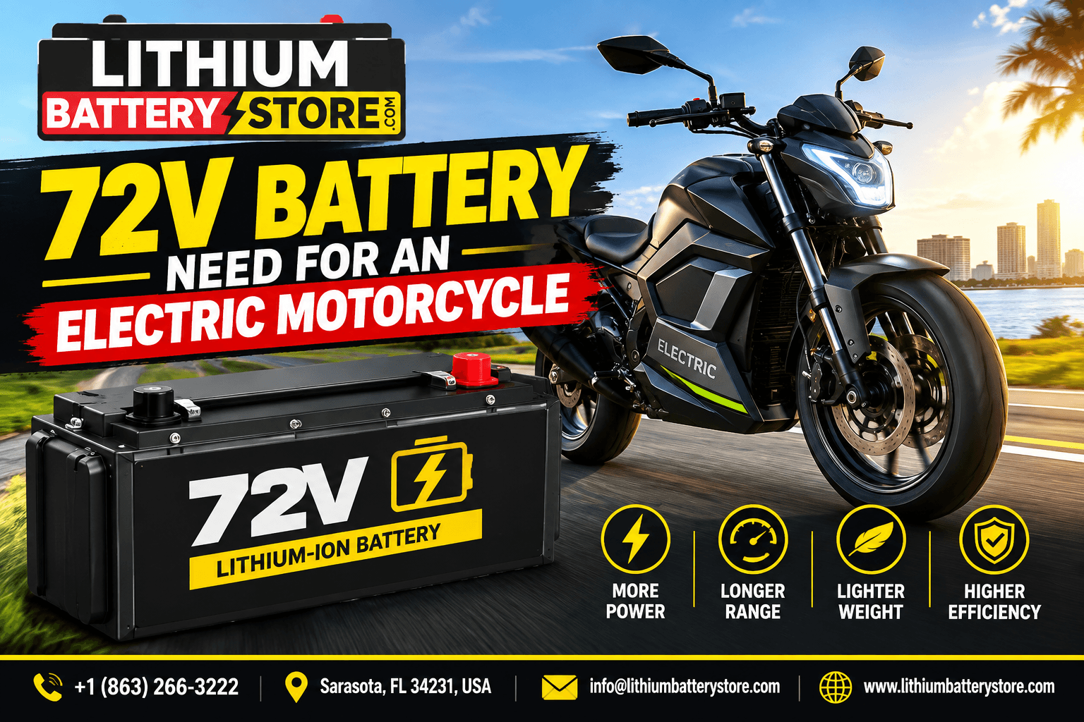 72V Battery for Electric Motorcycle